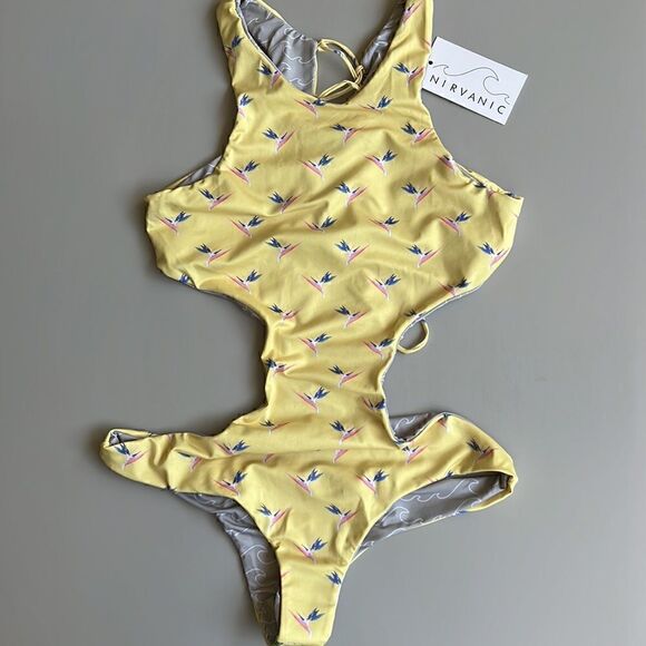 NWT Nirvanic BIRD OF PARADISE OQUI ONE PIECE Size L - Picture 2 of 8
